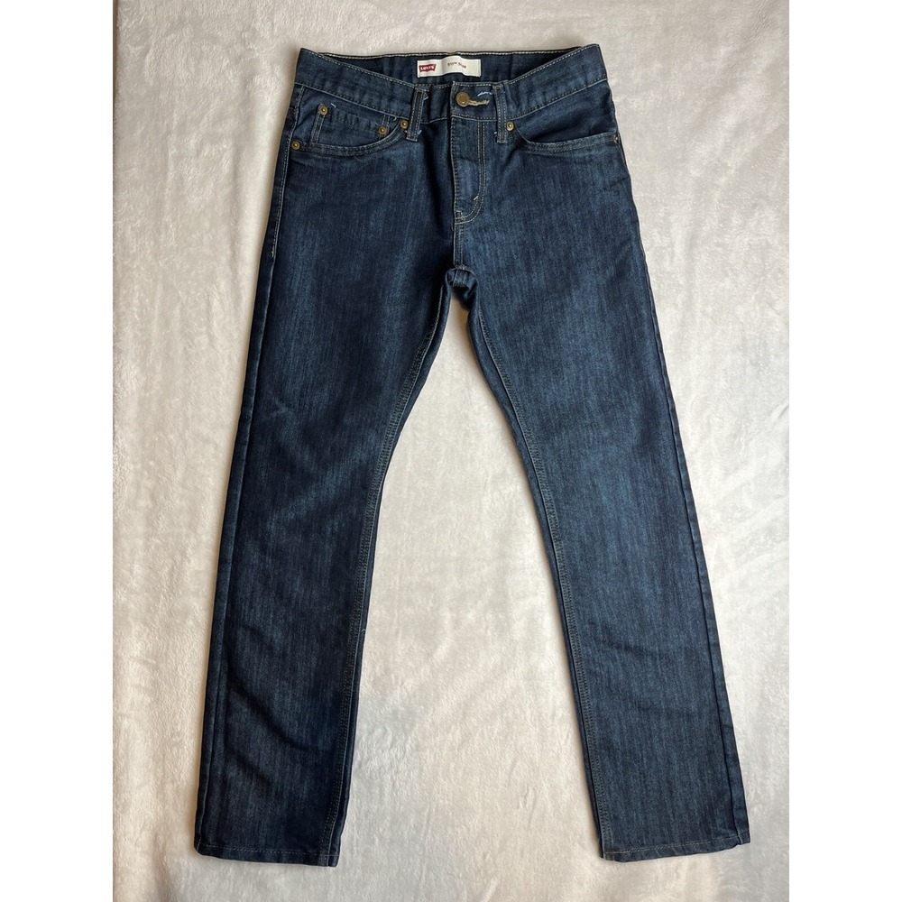 Levi's 511 Slim Jeans Boys 16 Blue Dark Denim Straight Leg Casual Good